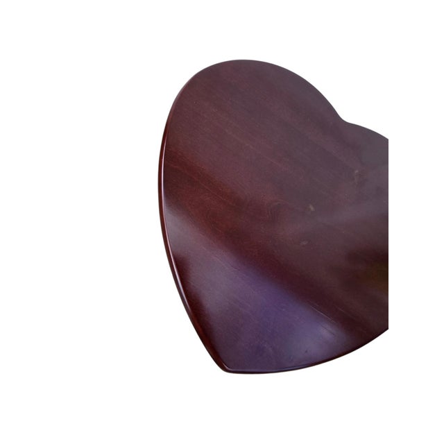 1990s 1990s Bombay Company Mahogany Flip Top Side Table Pedestal Stand Queen Ann Heart Shape For Sale - Image 5 of 14