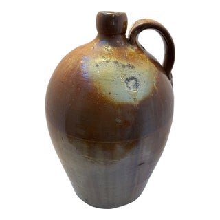 Large 19th-Century Two-Tone Salt-Glazed Stoneware Jug For Sale