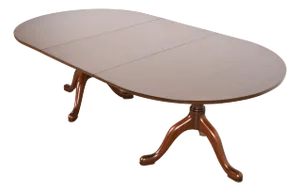 Kittinger Georgian Solid Mahogany Double Pedestal Extension Dining Table, Newly Refinished