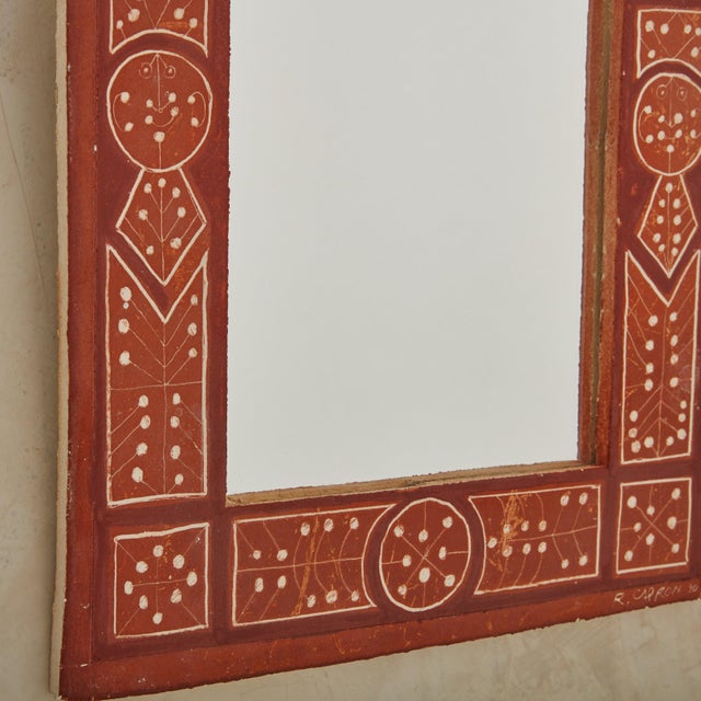 1950s French Ceramic Wall Mirror by Roger Capron, 1950s For Sale - Image 5 of 11