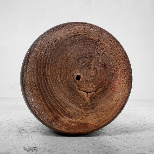 Brown Vintage Sōsaku Kokeshi Camellia Girl by Kazuo Takamizawa, Japan, 1970s For Sale - Image 8 of 9