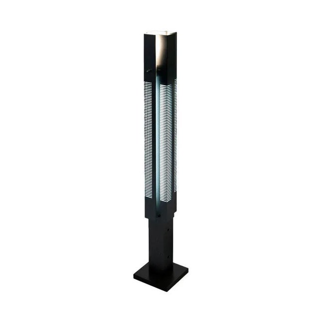 Metal Mid-Century Modern Black Signal Column Floor Lamps by Serge Mouille, Set of 3 For Sale - Image 7 of 13