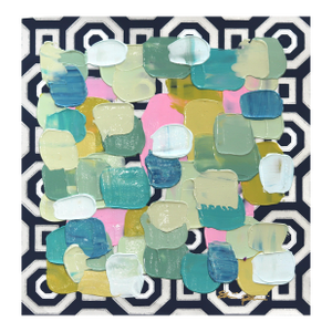 Pastel Geometric 5 - Impasto Style Colorful Textural Thick Paint Abstract Original Artwork by Shiri Phillips