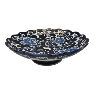 Vintage the Bombay Company Chinoiserie Footed Bowl/ Plate - Dessert Dish - Centerpiece