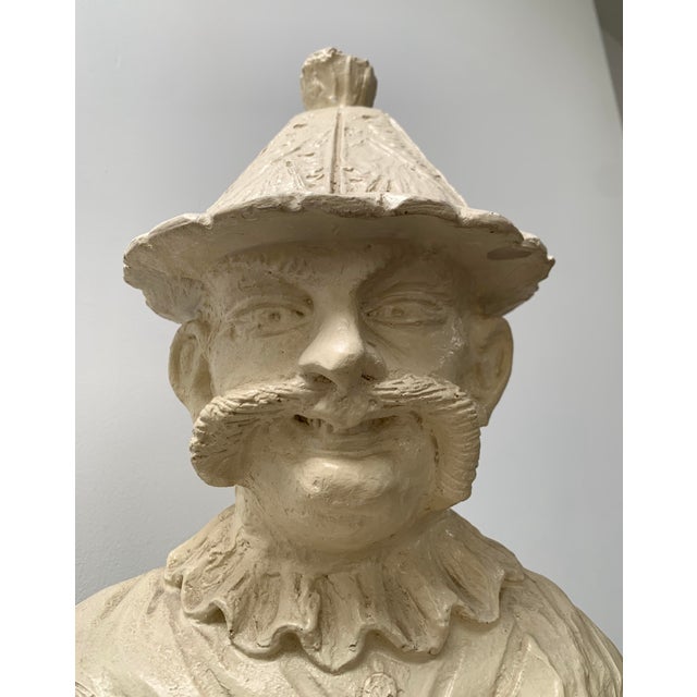 Chinoiserie Vintage Chinoiserie Statue Musician on Pedestal For Sale - Image 3 of 11