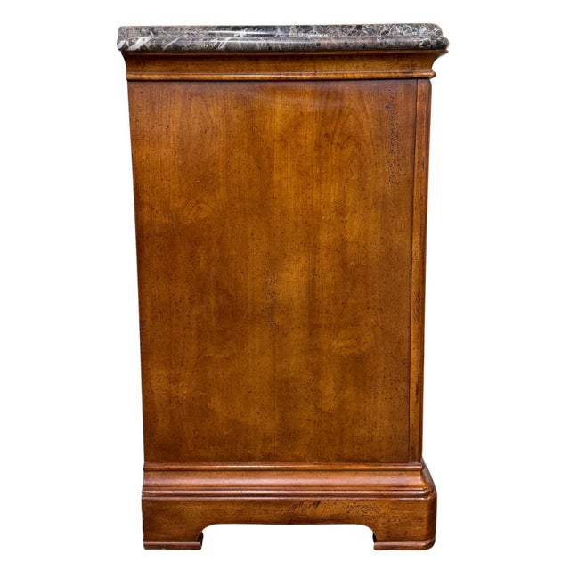 1980s Henredon French Provincial 3-Drawer Commode Chest With Italian Marble Top For Sale - Image 9 of 13