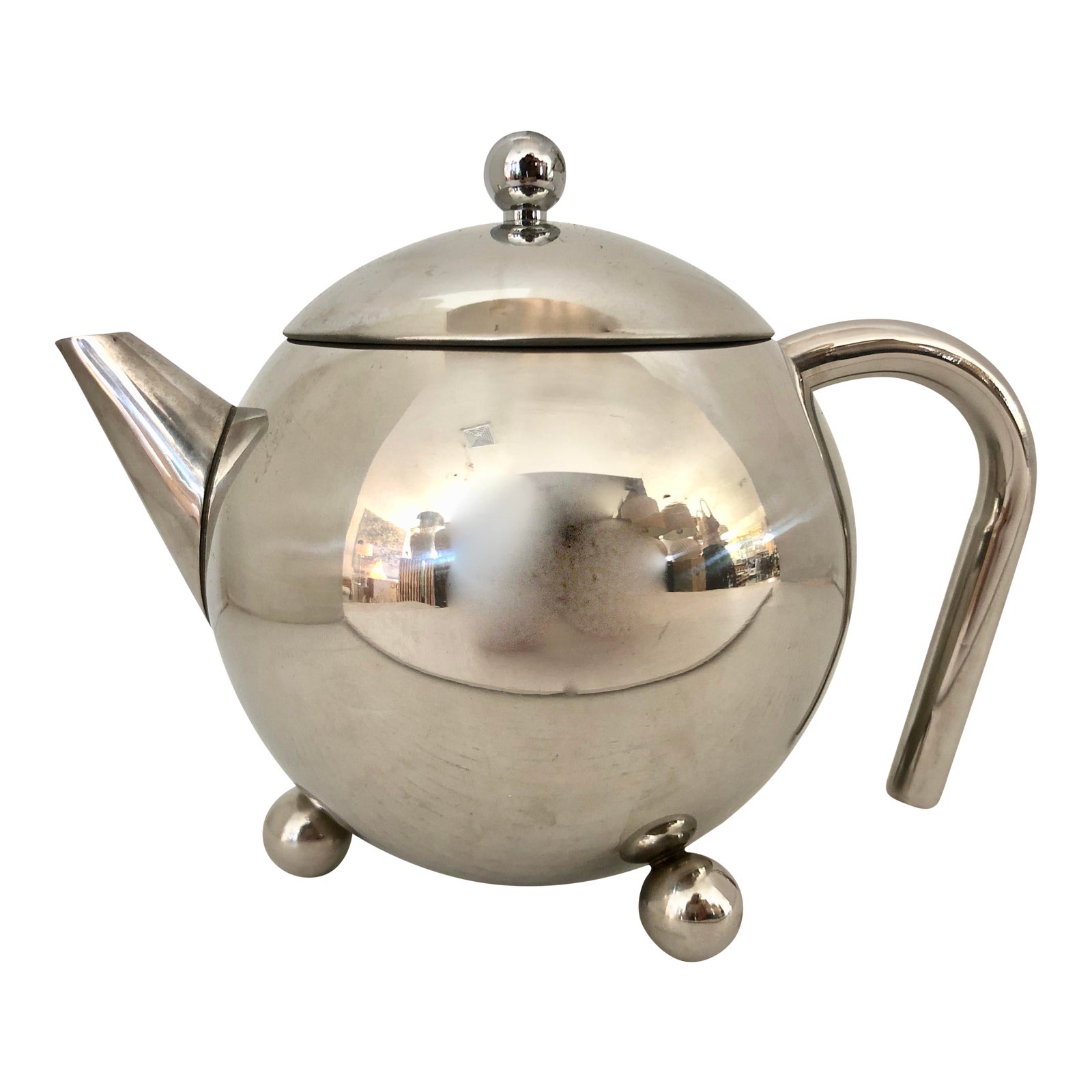 Postmodern Chrome Teapot Chairish
