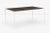 Early Richard Schultz Leisure Dining Table, painted aluminum base with inset brown enamel top. This height works well with...
