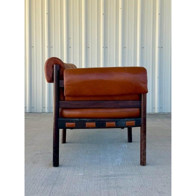 Arne Norell Vintage Leather Loveseat Attributed to Arne Norell For Sale - Image 4 of 10
