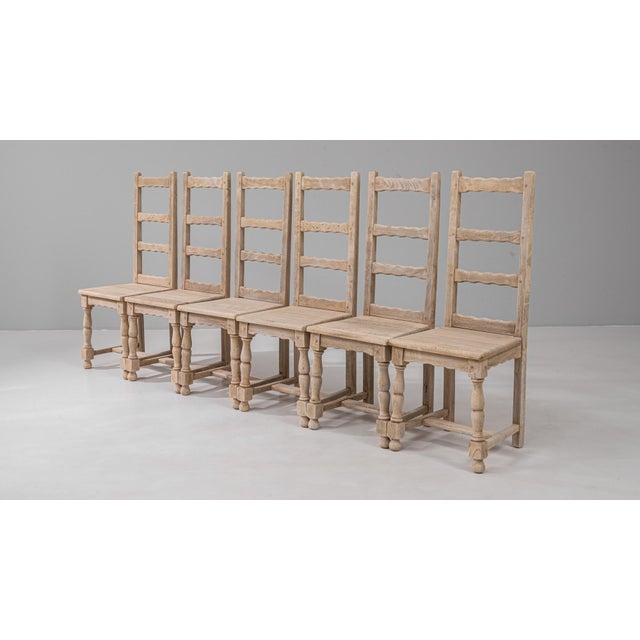 20th Century French Oak Ladder-Back Dining Chairs - Set of 6 For Sale - Image 13 of 18