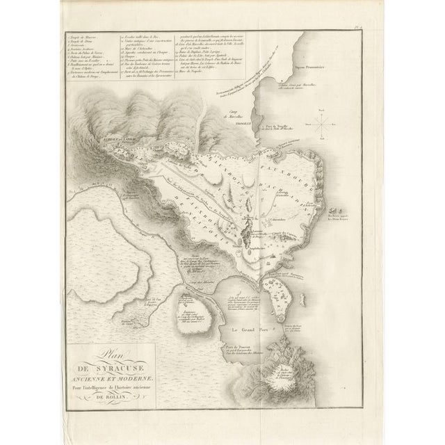 Plan of Ancient and Modern Syracuse with Numbered Key from Rollin Atlas, 1818 For Sale - Image 3 of 8