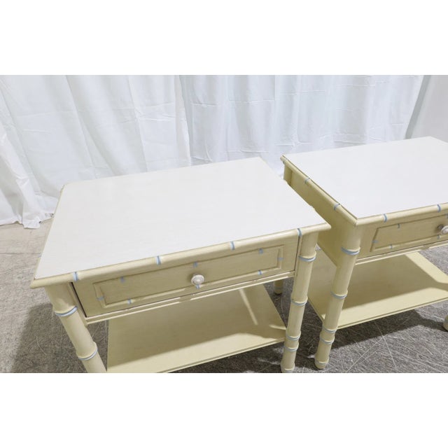 Mid 20th Century Hollywood Regency Bamboo Like End Tables - Pair For Sale - Image 4 of 9
