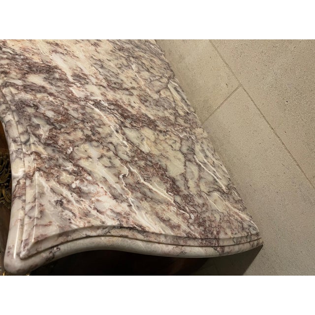 1950s Louis XV Style Ormolu-Mounted Bombé Commode with Marble Top, 1950s For Sale - Image 5 of 6