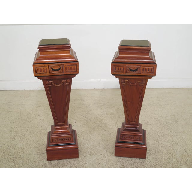 Mahogany Adam Style Carved Pedestals-A Pair For Sale - Image 10 of 10
