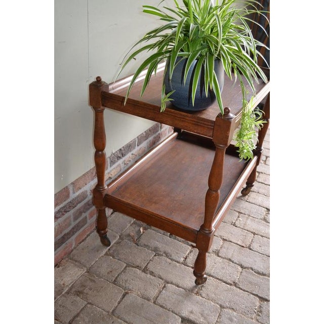 Wood Oak Wooden Tea Trolley For Sale - Image 7 of 11