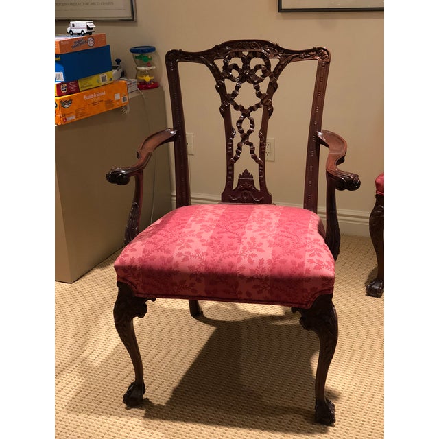 Brown Early 20th Century Vintage George II Style Mahogany Dining Chairs - Set of 10 For Sale - Image 8 of 10