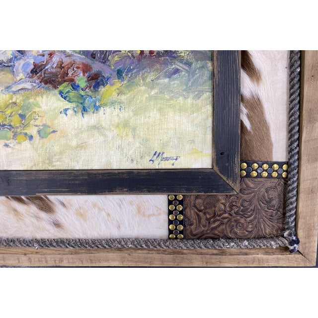 "Afternoon Shade"~ Lorie Batson, Original Oil Painting. A Sunlit Scene That Depicts Cows Resting Under Mesquite Trees in Texas. For Sale - Image 11 of 13