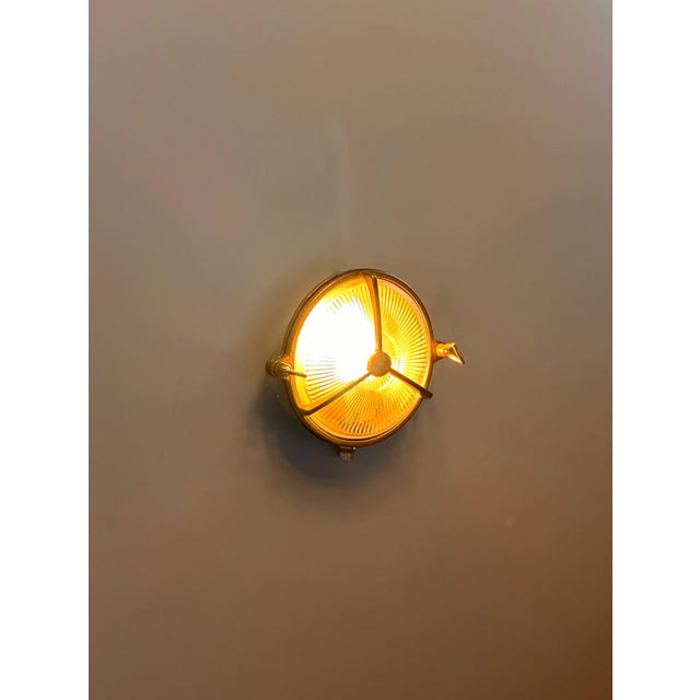 Pasaco Nautical Brass Wall Sconce – Outdoor Coastal Weatherproof Light For Sale - Image 6 of 9