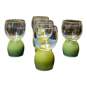 Novel Jeanette Co Ring-A-Ding 9 Ounce Olive Green Bell Glasses