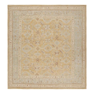 Rug & Kilim’s Oushak Style Rug in Gold With All Over Floral Patterns For Sale