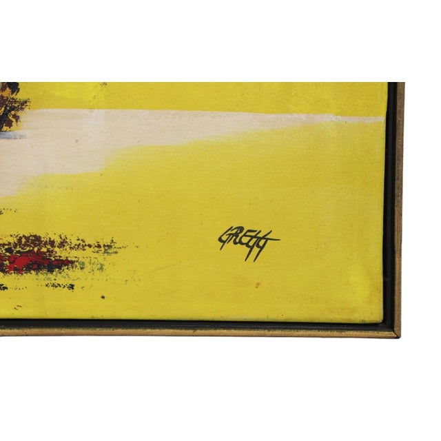 1970s Post Modern Sofa Art Flower Bouquet Painting C 1970's Signed Gregg For Sale - Image 5 of 10