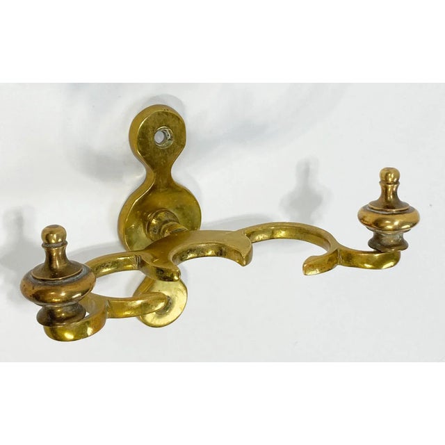 Vintage Brass Wall Mount Fireplace Tools, S/3 For Sale In Kansas City - Image 6 of 9
