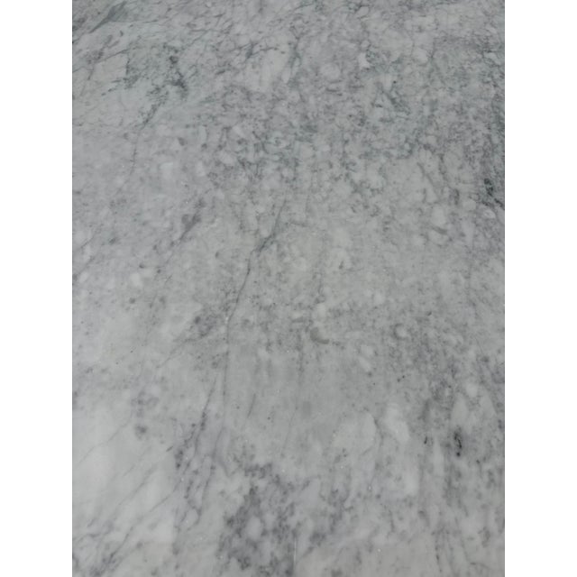 Rh Aero Stone Round Dining Table | Italian Carrara Marble Top, Antique Brass Base | Open Box For Sale - Image 14 of 15