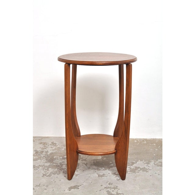 1920s Vintage Art Deco Side Table in Oak, 1920s For Sale - Image 5 of 8