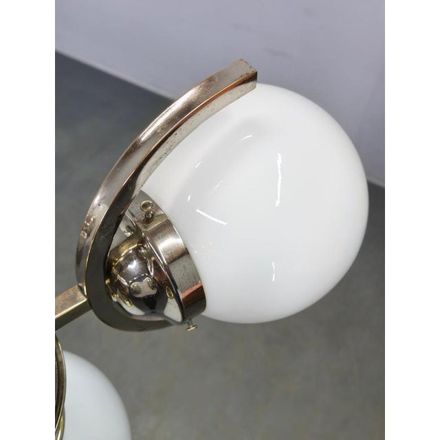 Art Deco Nickel and Glass Pendant Light, 1930s For Sale - Image 12 of 15