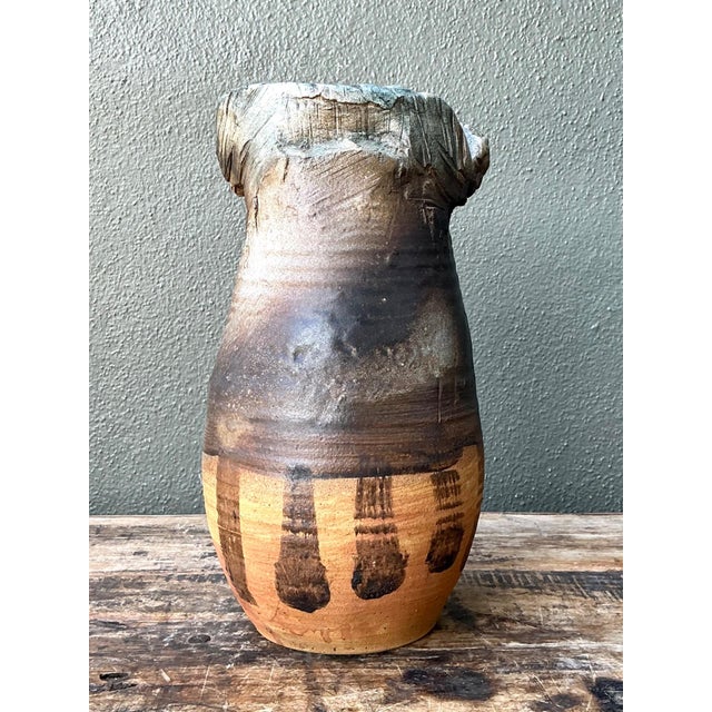 Vintage Handcrafted Studio Pottery Vase For Sale In West Palm - Image 6 of 17