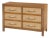 Mesa 44 in. W Cane and Wood 6 Drawer Dresser, Natural & Cane For Sale