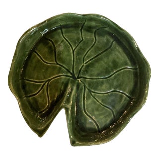 Antique French Majolica Lily Pad For Sale