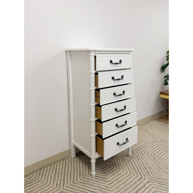 Mid 20th Century Henry Link Style Lingerie Chest Hollywood Regency Vintage Tall Dresser For Sale - Image 13 of 14