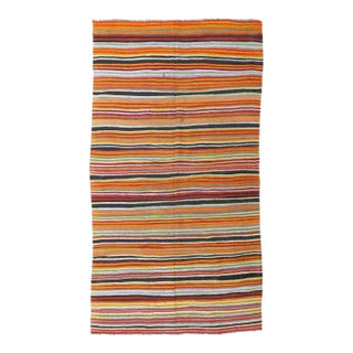 Decorative Striped Turkish Kilim Rug - 6`0" X 10`6" For Sale
