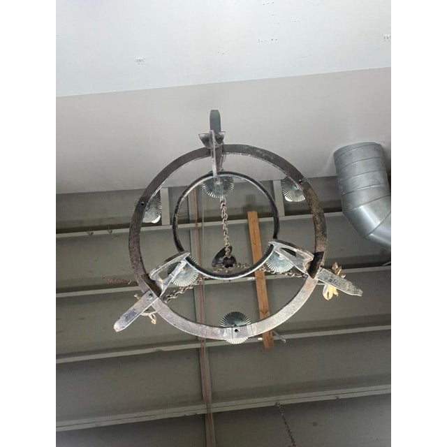 Six Light Spanish Wrought Iron Chandelier For Sale - Image 11 of 11