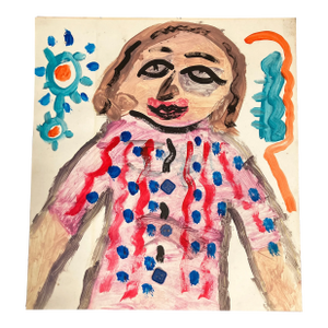 1980’s Original Outsider Folk Art Children’s Painting