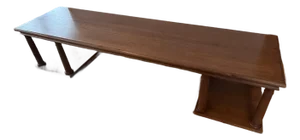 1990s Large Custom Walnut Coffee Table