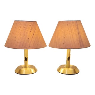 Vintage Sölken Table Lamps with Cream-Colored Fabric Shades, 1990s, Set of 2 For Sale