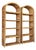 Pair of Vintage Organic Modern Rattan Etagere Shelves With Braided Arch Detail For Sale