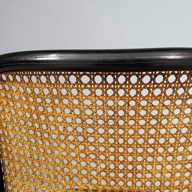 Czechoslovak Modern Straw and Black Wood Chairs 811 by Joseph Hoffmann for Drevounia, 1980s, Set of 6 For Sale - Image 13 of 15
