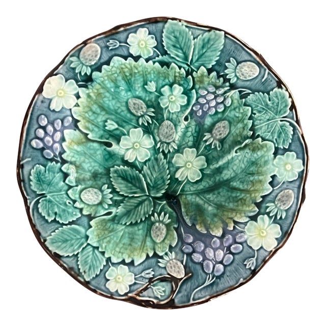 Antique Swedish Majolica Plate by Rörstrand , C. 1880's For Sale