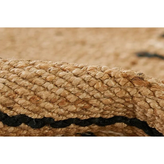 Erin Gates by Momeni Crescent Broken Black and White Stripe Natural Hand Woven Jute Area Rug 8' X 10' For Sale - Image 4 of 10