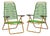Set of Outdoor Deck Chairs with Corded PVC, 1960s For Sale