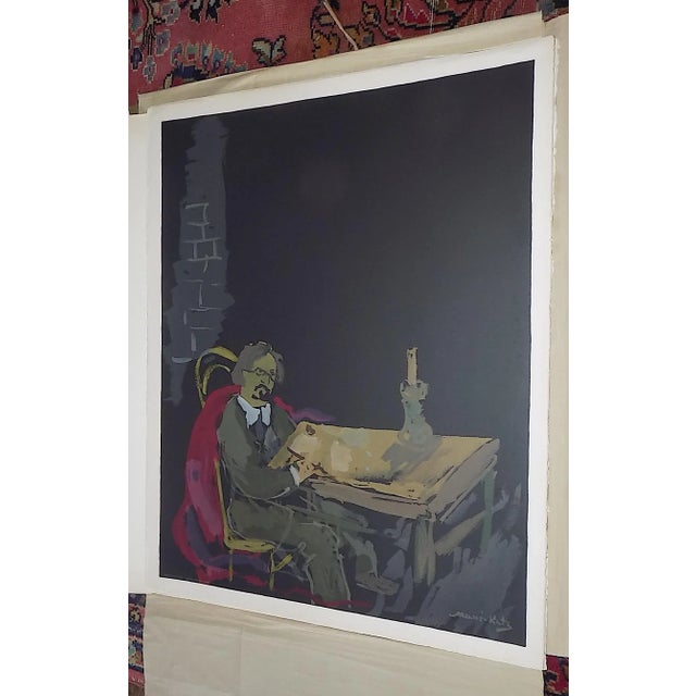 Vintage Mid 20th C. Ltd. Ed. Signed Mane-Katz Elephant Folio Lithograph For Sale - Image 4 of 5