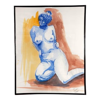 Vintage Watercolor Nude Study 3 For Sale