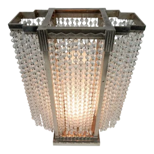 Art Deco Era Glass Bead Skyscraper Illuminare Lamp