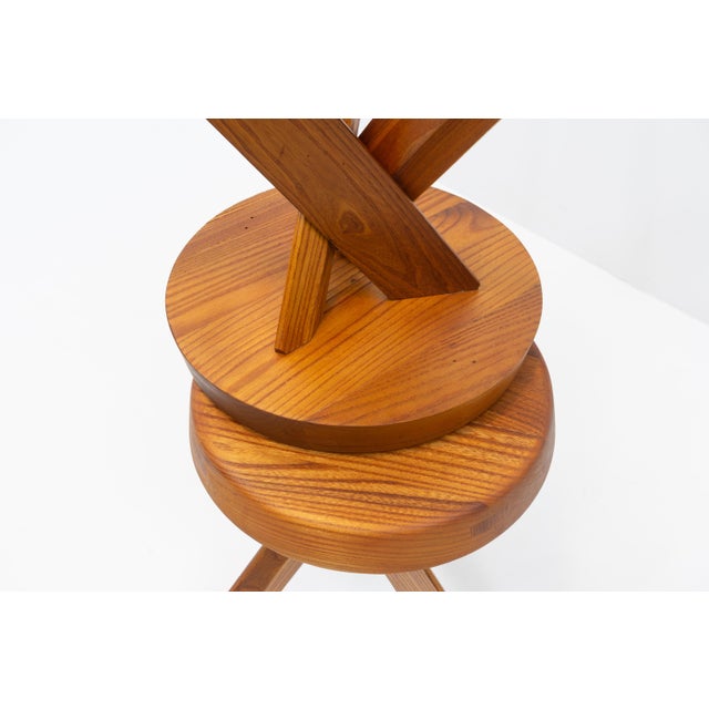 S31 Stools in Elm by Pierre Chapo, 1980s, Set of 2 For Sale - Image 10 of 11