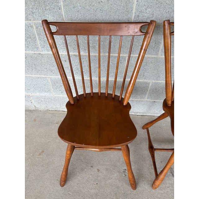 Description: Sprague & Carleton Antique Birdcage Style Maple Side Chairs - A Pair. In Very Good Antique Furniture...