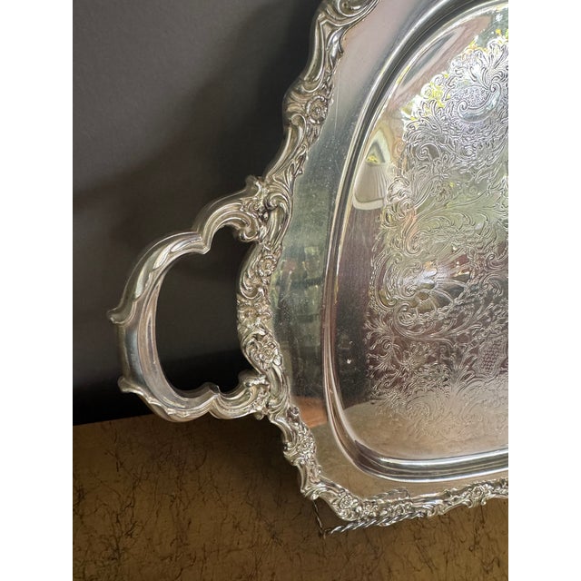 Vintage silver-plated butler tray in the "Countess" pattern by the International Silver Company.Vintage Circa mid 20th...