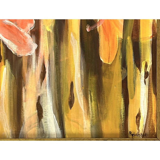 Signed Original Painting by Karen Reinhart (American, 1938-2023) Titled 'Flower Power' For Sale In West Palm - Image 6 of 12